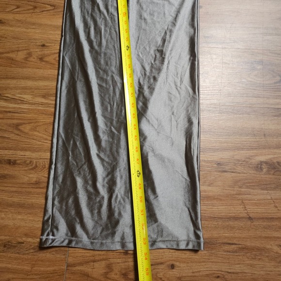 SKIMS Shine Spandex Jersey Long Dress XS Metallic Gray Bodycon DR-MAX-3013 NWT - Picture 7 of 8